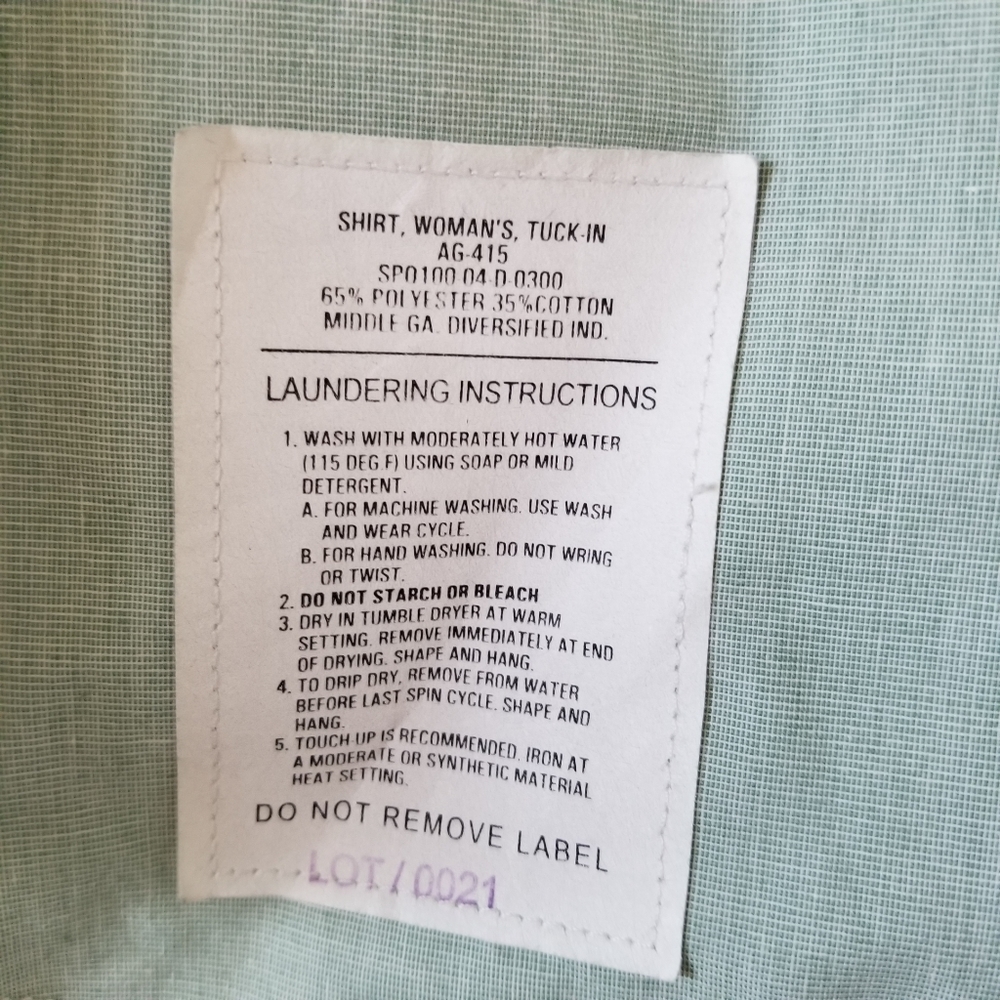 Vintage DSCP Garrison Collection The Perfect Fit Mint Shirt 10P - Picture 6 of 7